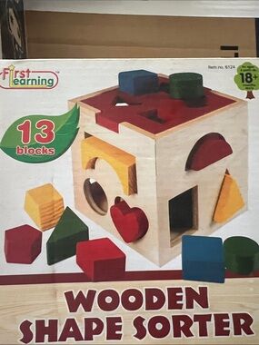First Learning Wooden Shape Sorter Toy - Multicolor